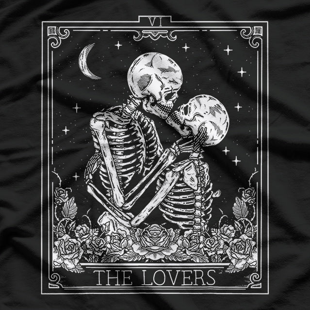 The Lovers Tarot Vintage Astrology, Skull, and Occult Horror T-Shirt