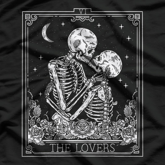 The Lovers Tarot Vintage Astrology, Skull, and Occult Horror T-Shirt