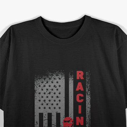 Vintage American Go Kart Racing with USA Flag T-Shirt