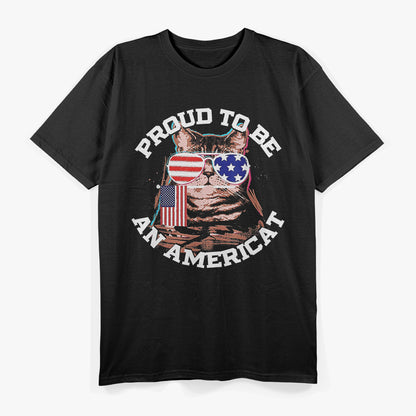 Cat US Flag Sunglasses T-Shirt