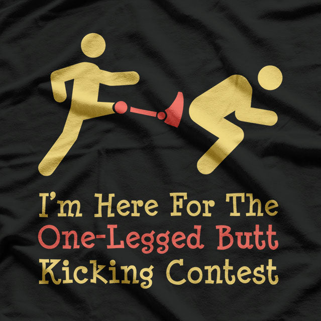 One Legged Butt Kicking Contest Leg Amputee Humor Joke T-Shirt