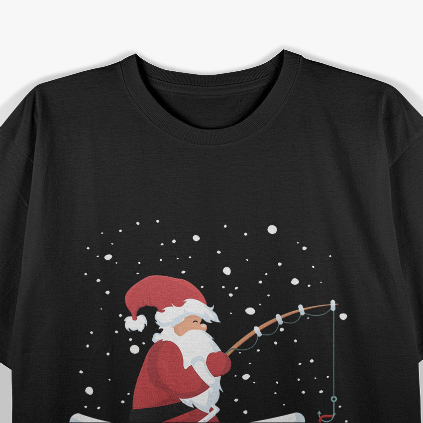 Christmas Fishing Merry Fishmas Fisherman Santa T-Shirt