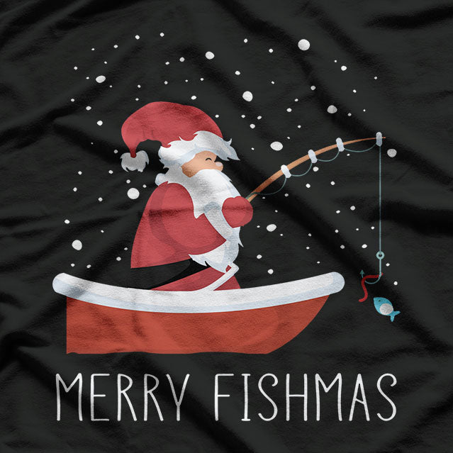 Christmas Fishing Merry Fishmas Fisherman Santa T-Shirt