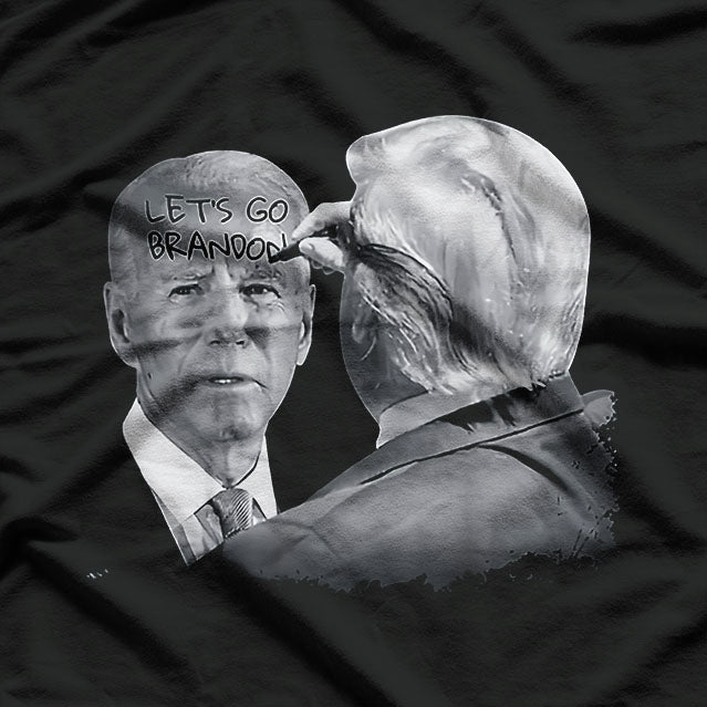 Let's Go Brandon Trump Writes on Biden's Forehead T-Shirt