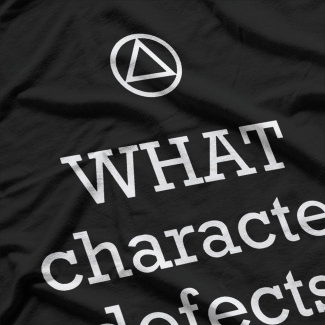 WHAT Character Defects Funny Alcoholics Anonymous T-Shirt