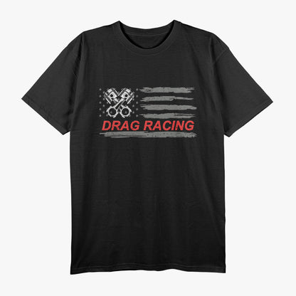 American Flag Drag Racing Car Lover T-Shirt