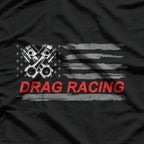 American Flag Drag Racing Car Lover T-Shirt