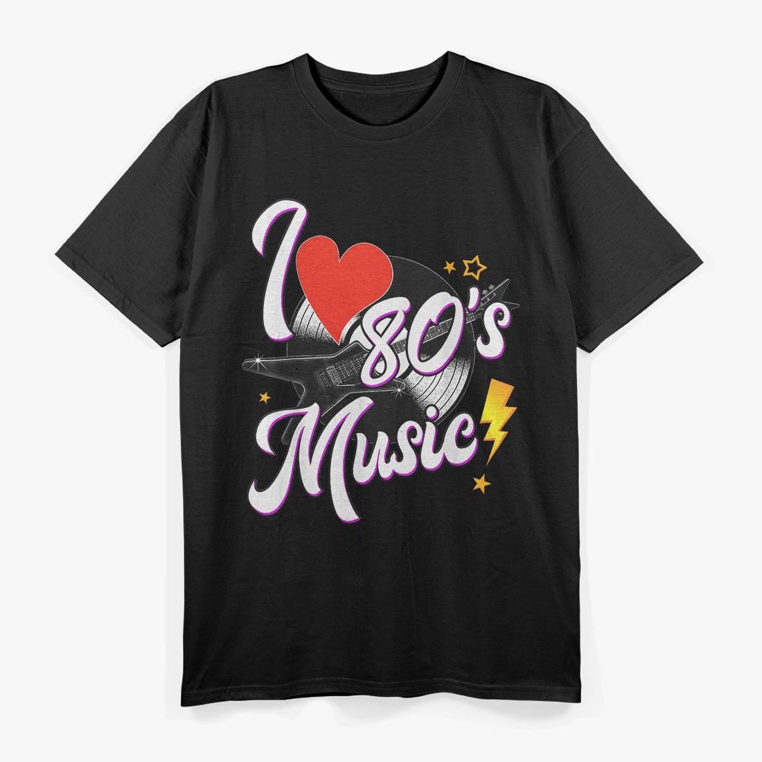 I Love 80's Music Retro Design for Nostalgic Music Lovers T-Shirt