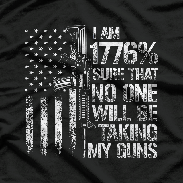 Dad Grandpa Veteran US Flag 1776 Sure No One Taking My Guns T-Shirt
