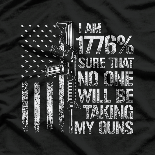 Dad Grandpa Veteran US Flag 1776 Sure No One Taking My Guns T-Shirt