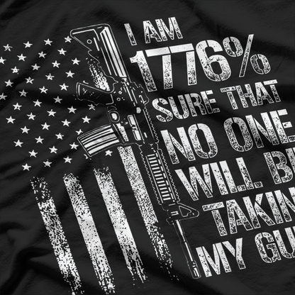 Dad Grandpa Veteran US Flag 1776 Sure No One Taking My Guns T-Shirt