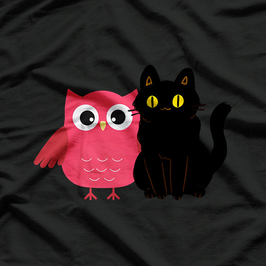 A Cat and an Owl for Pet Owners of Cats and Owls T-Shirt