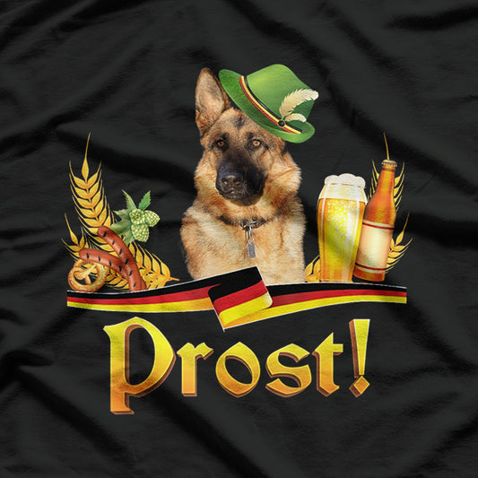 German Shepherd Dog Lovers Beer Drinking Prost Oktoberfest T-Shirt