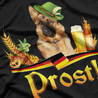 German Shepherd Dog Lovers Beer Drinking Prost Oktoberfest T-Shirt