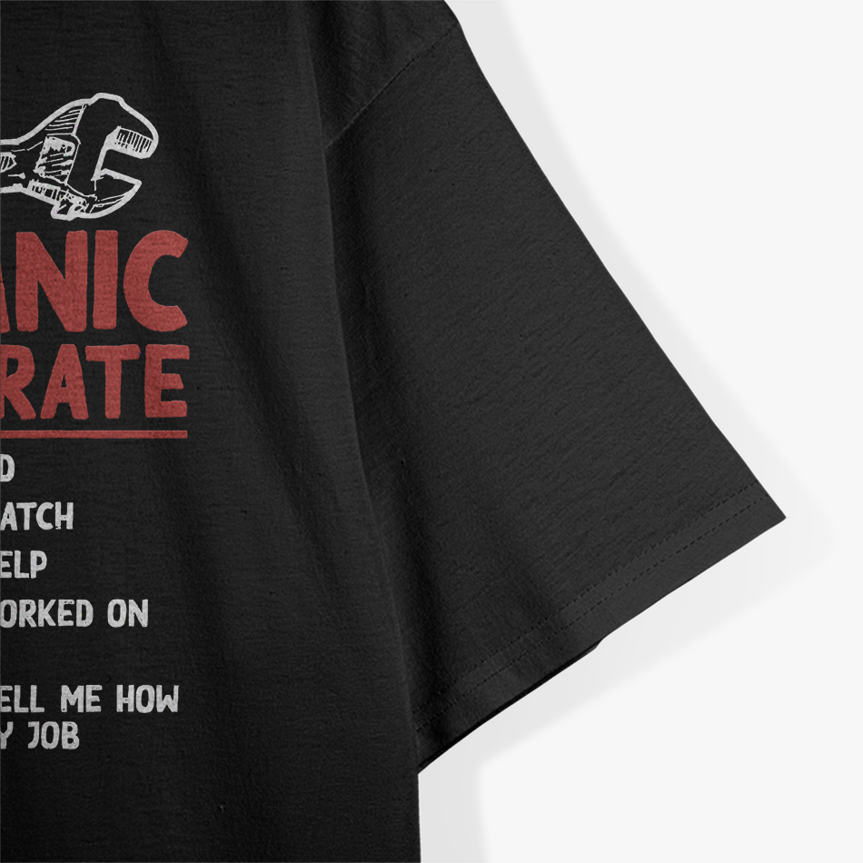 Mechanic Hourly Rate Funny Car Motorcycle T-Shirt