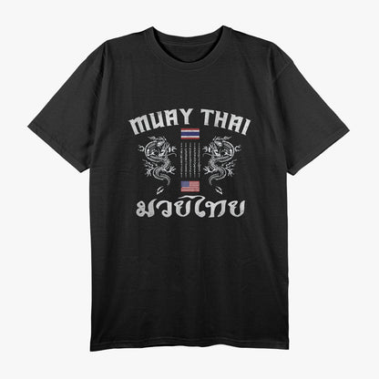 Muay Thai Legacy Flags of Strength and Spirit T-Shirt