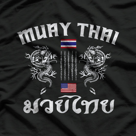 Muay Thai Legacy Flags of Strength and Spirit T-Shirt