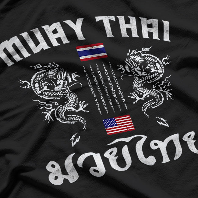 Muay Thai Legacy Flags of Strength and Spirit T-Shirt