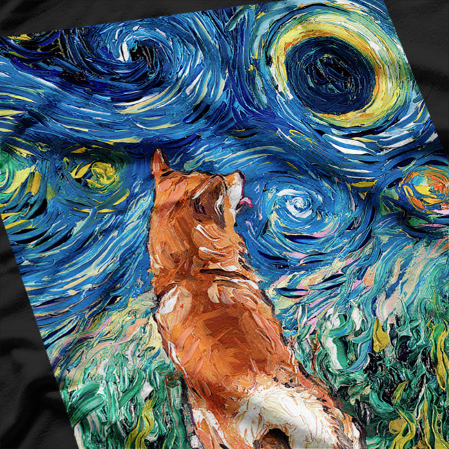 Cute Shiba Inu Back Starry Night T-Shirt
