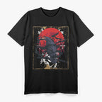 Dark Gothic Art Raven and Black Crow Under the Red Moon T-Shirt