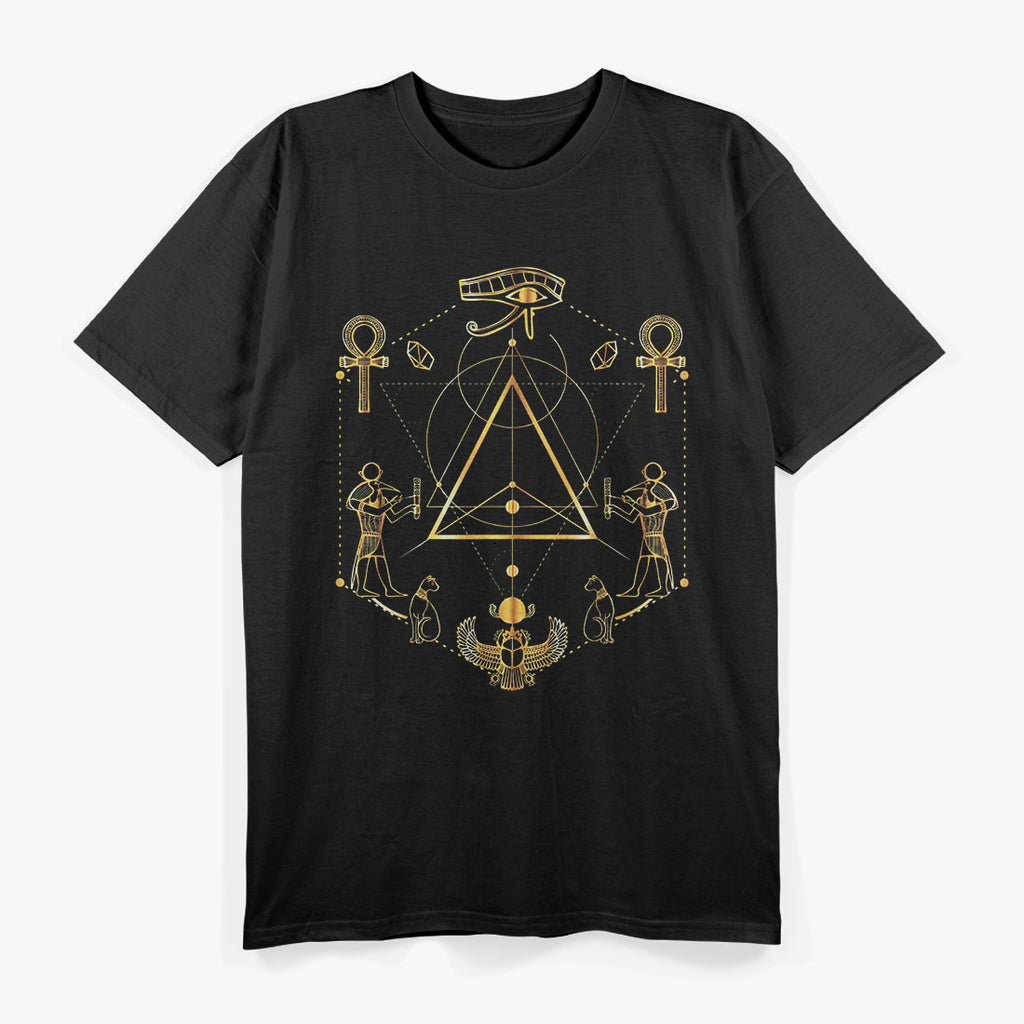 Eye of Horus Sacred Geometry and Ancient Egypt’s Ankh Symbolism T-Shirt