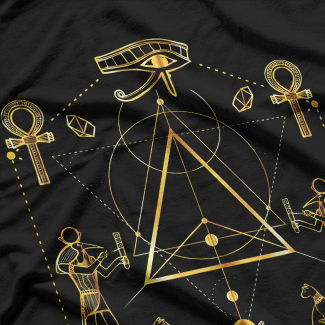 Eye of Horus Sacred Geometry and Ancient Egypt’s Ankh Symbolism T-Shirt