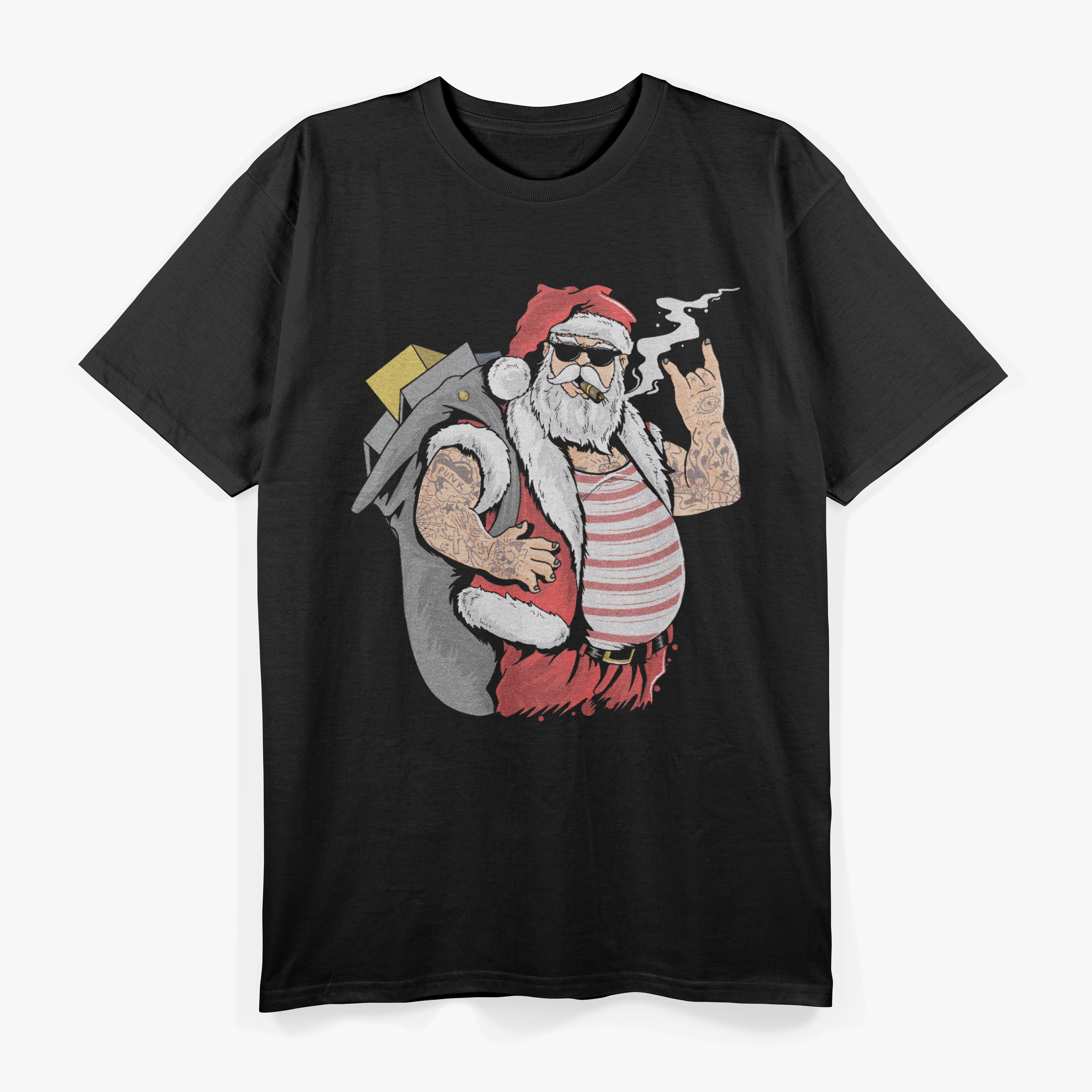 Tattooed Santa Claus Funny T-Shirt
