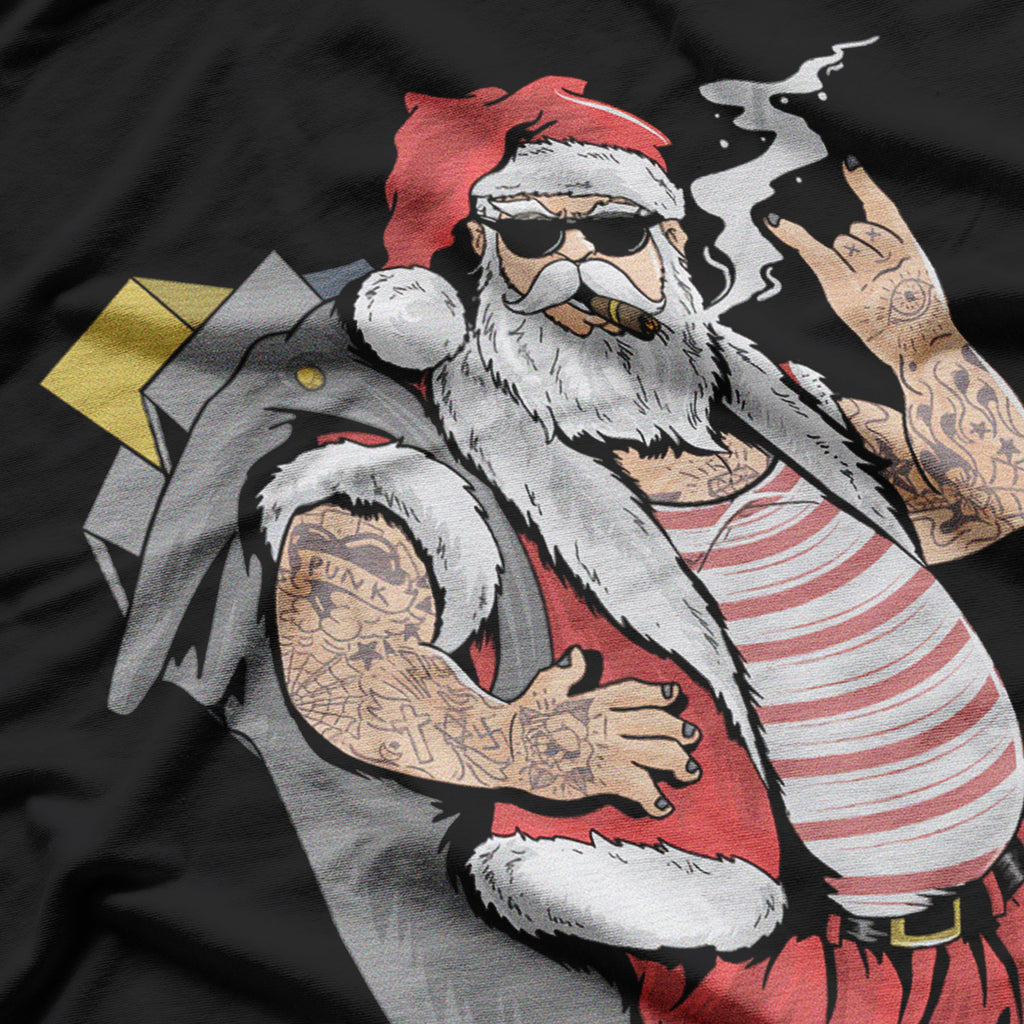 Tattooed Santa Claus Funny T-Shirt