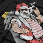 Tattooed Santa Claus Funny T-Shirt