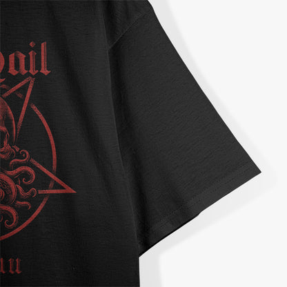 All Hail Cthulhu Dark Occult Skull T-Shirt