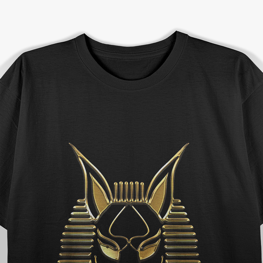 Anubis Ancient Egyptian God in Black and Gold T-Shirt