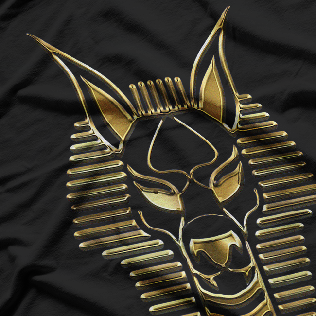 Anubis Ancient Egyptian God in Black and Gold T-Shirt