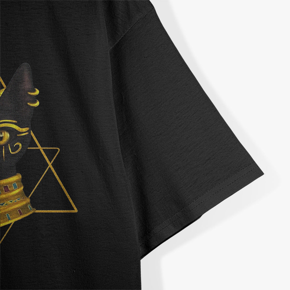 Bastet Goddess of Cats in Mystical Black T-Shirt