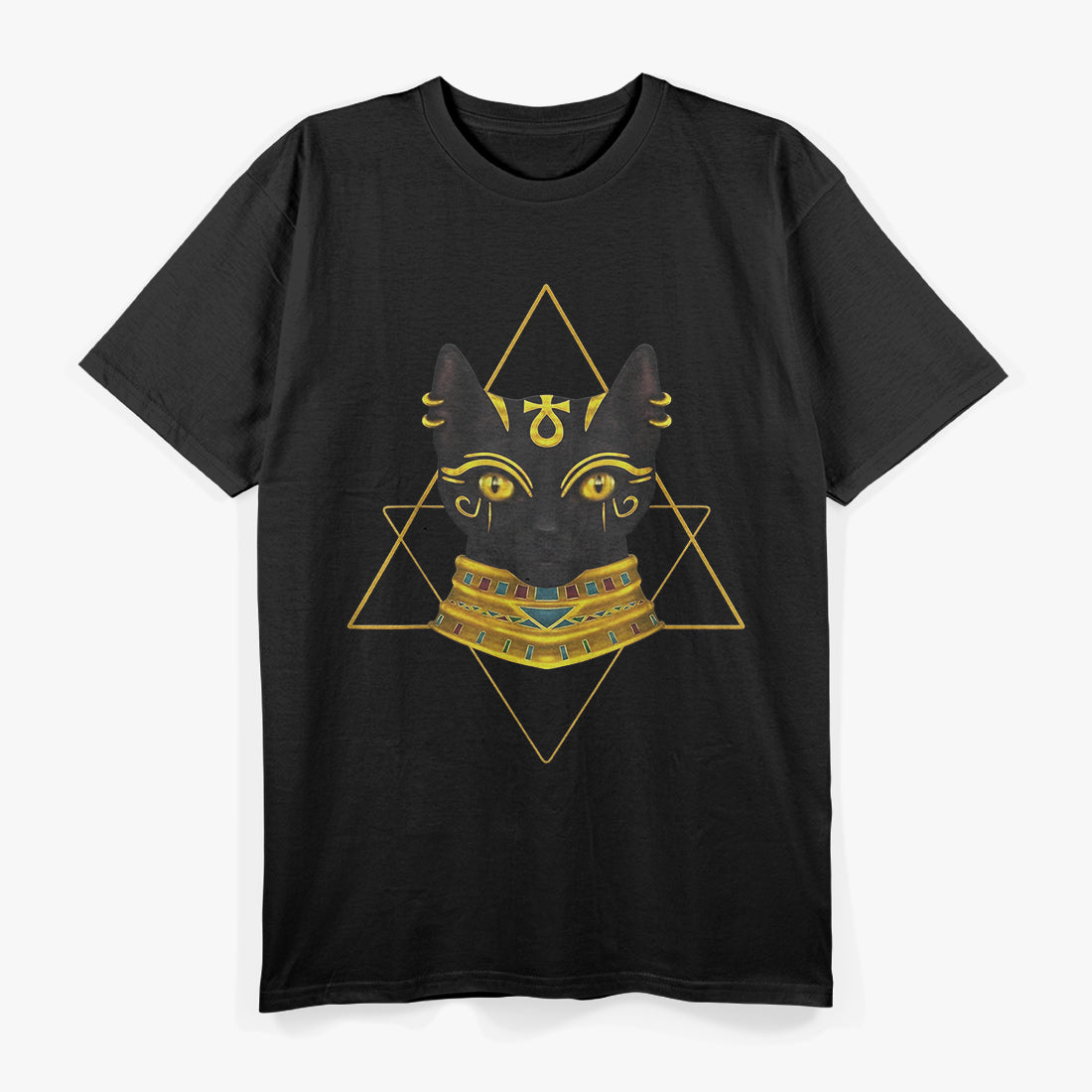 Bastet Goddess of Cats in Mystical Black T-Shirt
