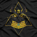 Bastet Goddess of Cats in Mystical Black T-Shirt