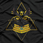 Bastet Goddess of Cats in Mystical Black T-Shirt