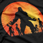 Bigfoot and Alien Mysterious Encounter Under the Moon T-Shirt