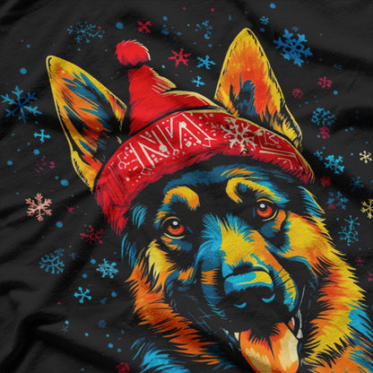 Xmas German Shepherd Dog Christmas T-Shirt