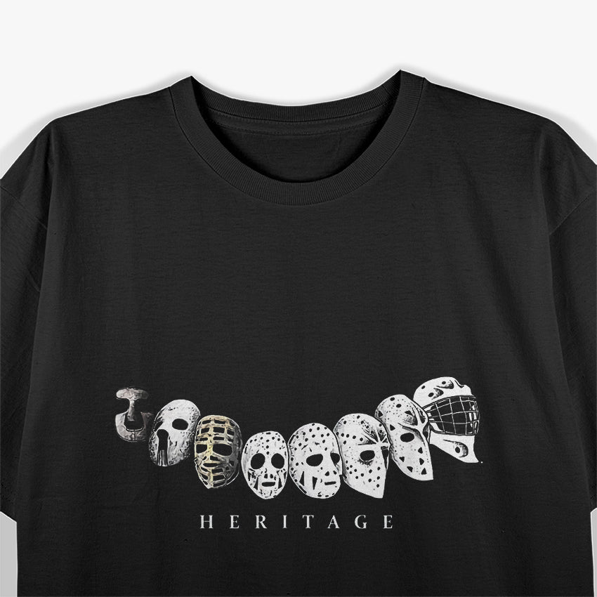 Ice Hockey Goalie Evolution Vintage to Modern Masks T-Shirt