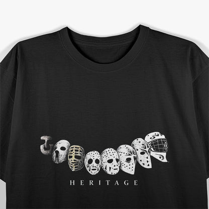 Ice Hockey Goalie Evolution Vintage to Modern Masks T-Shirt