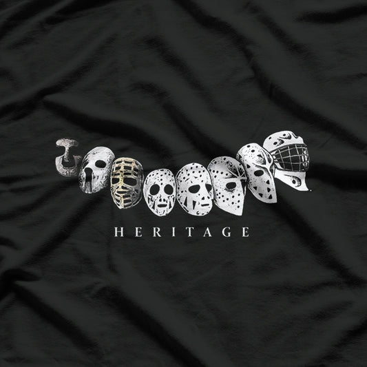 Ice Hockey Goalie Evolution Vintage to Modern Masks T-Shirt