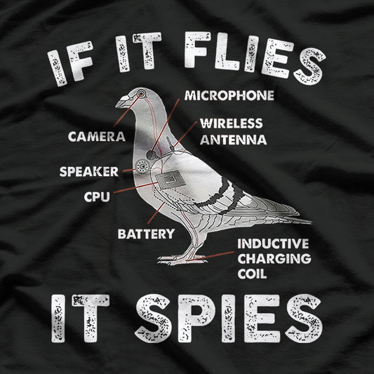 Bird Anatomy If it Flies it Spies Bird Watching T-Shirt