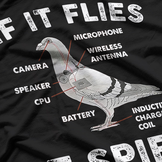 Bird Anatomy If it Flies it Spies Bird Watching T-Shirt