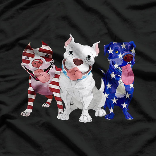 Pitbull American Flag 4th Of July Day Pitbull Lovers Shirt T-Shirt