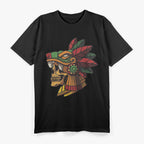 Quetzalcoatl Aztec Skull Mesoamerican Mythology Fusion T-Shirt
