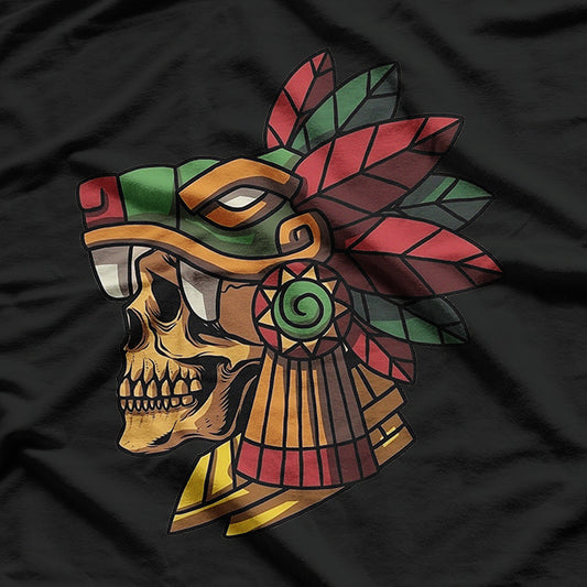 Quetzalcoatl Aztec Skull Mesoamerican Mythology Fusion T-Shirt