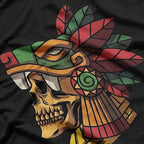 Quetzalcoatl Aztec Skull Mesoamerican Mythology Fusion T-Shirt