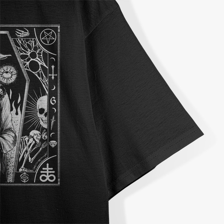 Satanic Dark Art Evil Pagan Goat 666 Pentagram Baphomet Symbol of Rebellion T-Shirt