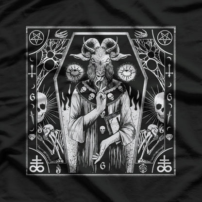 Satanic Dark Art Evil Pagan Goat 666 Pentagram Baphomet Symbol of Rebellion T-Shirt