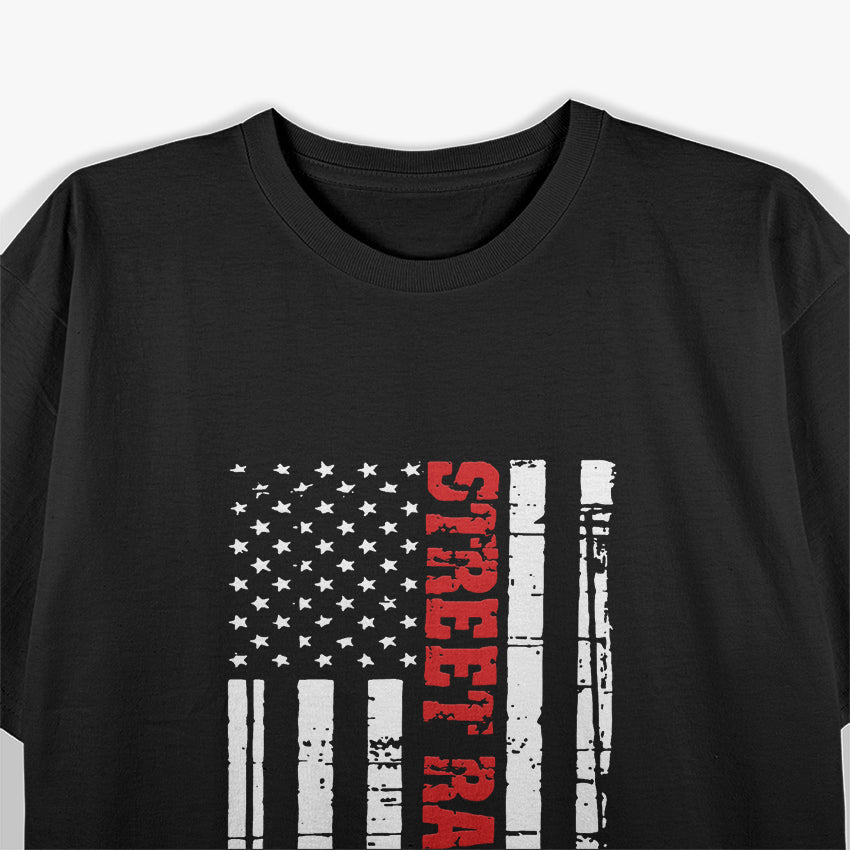 Street Racing Outlaw Shirt Flag American Drag Racing T-Shirt